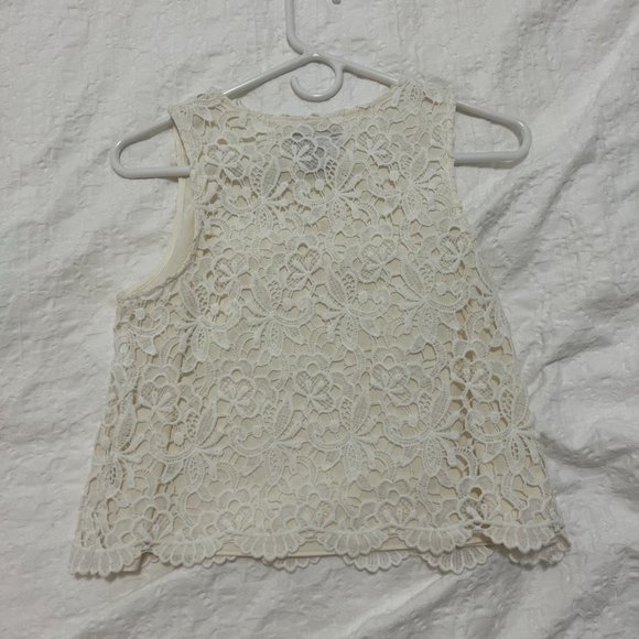 AQUA - white lace tank top - S - Picture 2 of 2